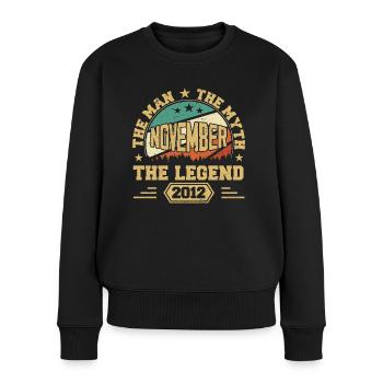 Legendär Seit November 2012 Retro 2012 November - Frauen Premium Bio Pullover - Schwarz - Vorne - Julia (174cm)