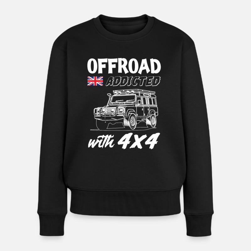 Landy Offroad Addicted - Frauen Premium Bio Pullover - Schwarz