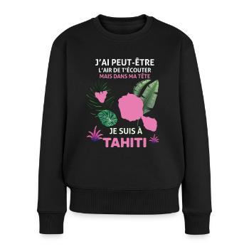 Tahiti Je T'Aime Cadeau Homme Ou Femme - Pull Premium bio Femme - noir - Devant - Julia (174cm)