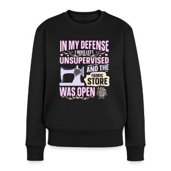 Nähen - Frauen Premium Bio Pullover - Schwarz - Vorne - Julia (174cm)