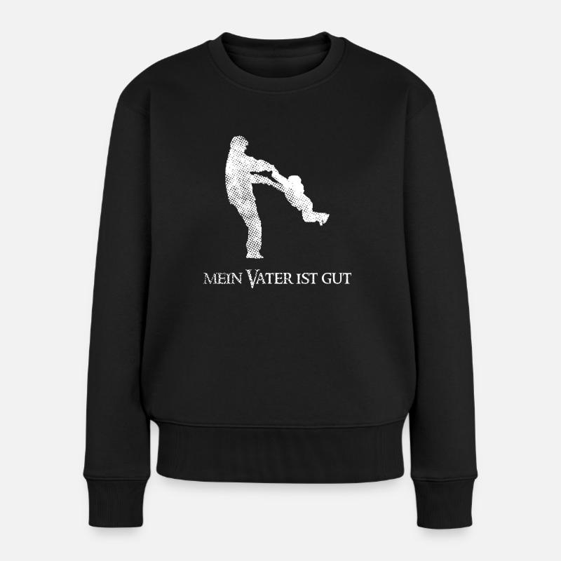 für coole Daddys day - Frauen Premium Bio Pullover - Schwarz