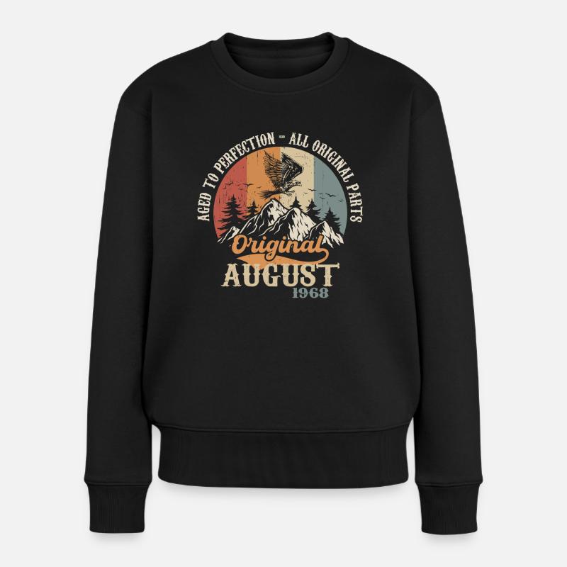 August 1968 Vintage Retro Geburtstag Geschenk 1968 - Frauen Premium Bio Pullover - Schwarz