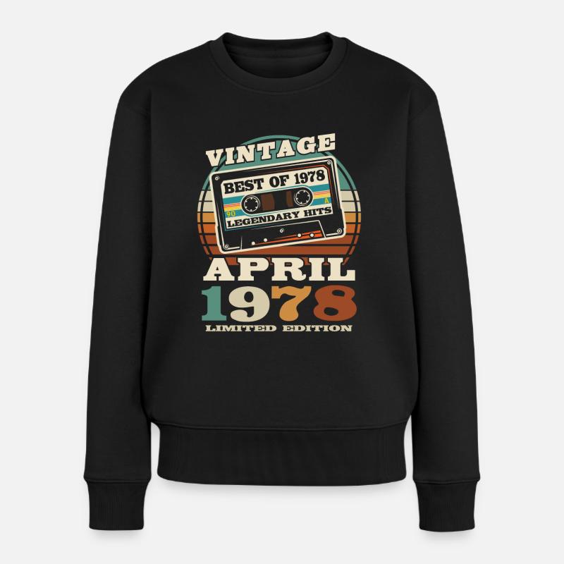 Né en avril 1978 - 45 ans - Pull Premium bio Femme - noir