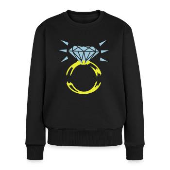 Diamantring / diamond ring (2c) - Women's Premium Organic Jumper - black - Front - Julia (174cm)