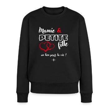 Cadeau Super mamie et petite fille-Grand mère mamy - Pull Premium bio Femme - noir - Devant - Julia (174cm)
