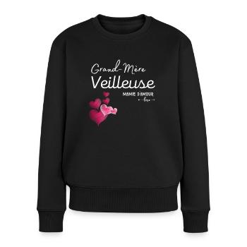 Grand mère merveilleuse cadeau mamie personnalisé - Pull Premium bio Femme - noir - Devant - Julia (174cm)