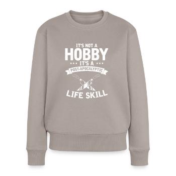 Schmutzige Gedanken Sauber Messer Messersammler - Frauen Premium Bio Pullover - Taupe - Vorne - Julia (174cm)