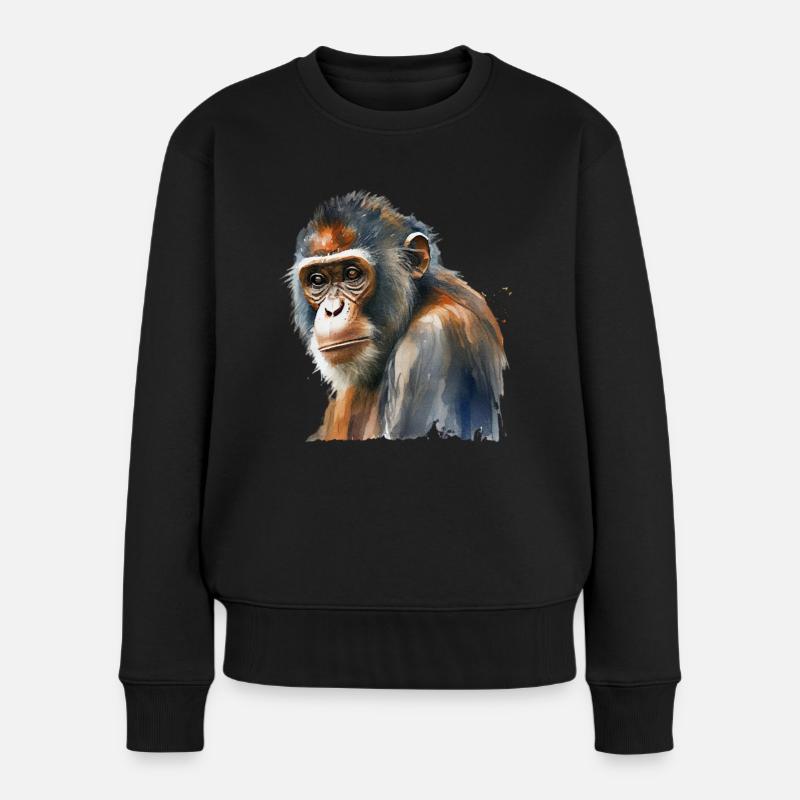 Monkey - Women's Premium Organic Jumper - black