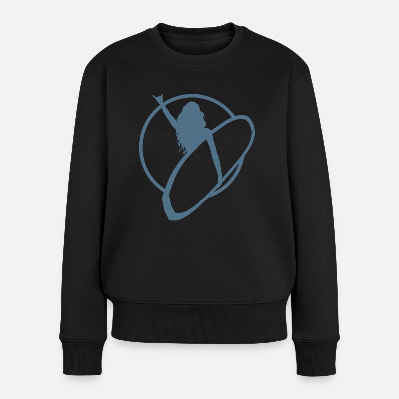 Let's go Surfing Girl - Frauen Premium Bio Pullover - Schwarz