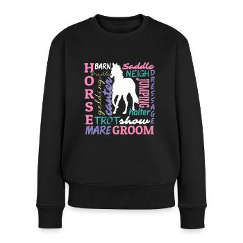 Équestre Love Horse Racing Horse Head Dictons - Pull Premium bio Femme - noir - Devant - Julia (174cm)