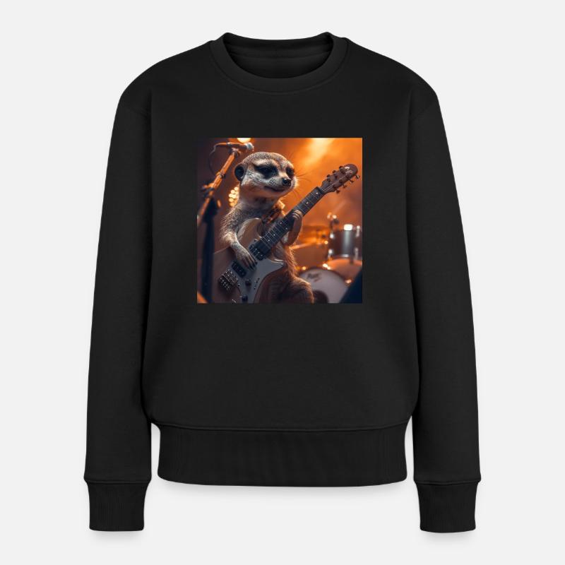 Erdmännchen - Frauen Premium Bio Pullover - Schwarz