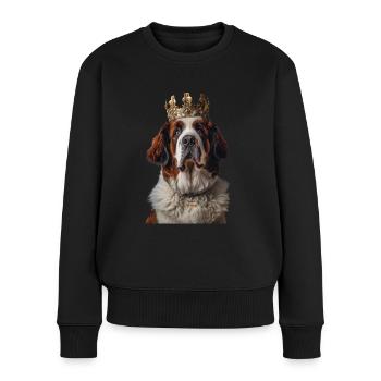 Bernhardiner - Frauen Premium Bio Pullover - Schwarz - Vorne - Julia (174cm)