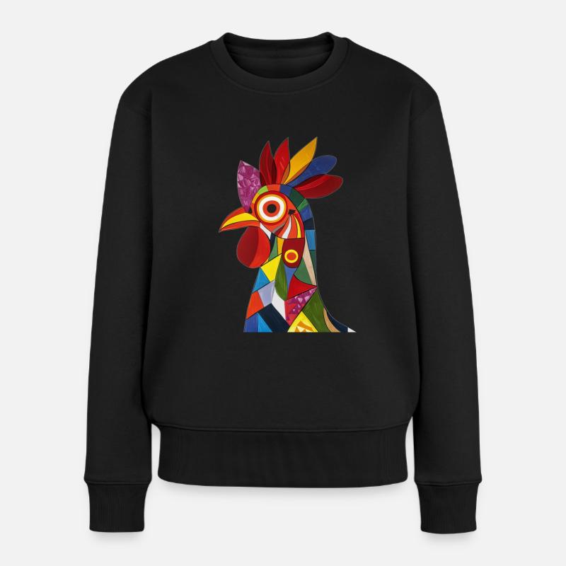 Huhn - Frauen Premium Bio Pullover - Schwarz