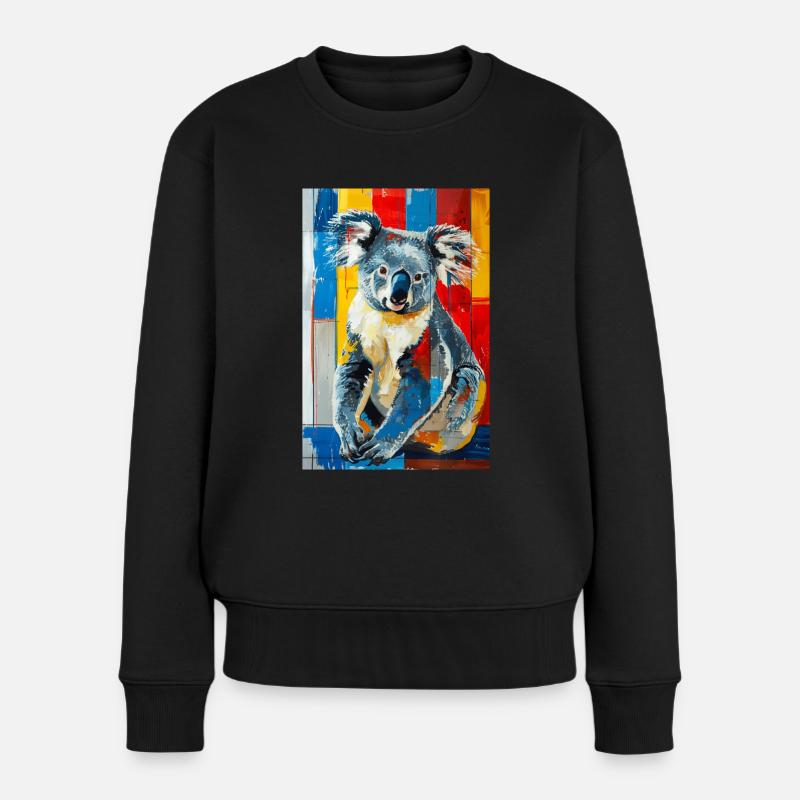 Koala - Frauen Premium Bio Pullover - Schwarz