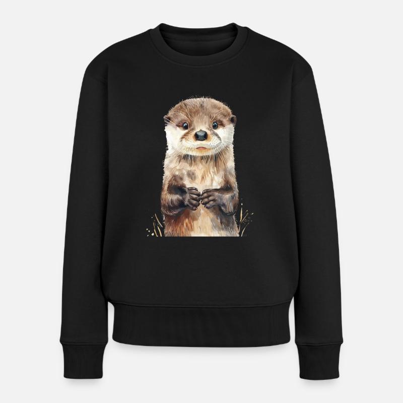 Otter - Frauen Premium Bio Pullover - Schwarz