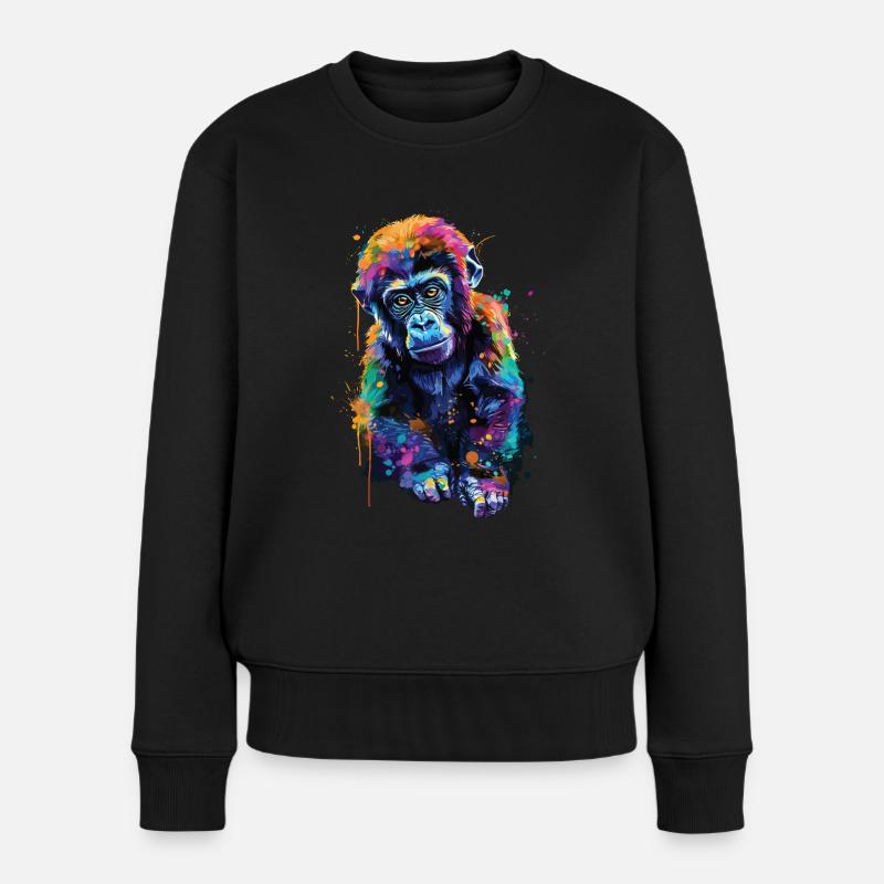 Gorilla - Frauen Premium Bio Pullover - Schwarz