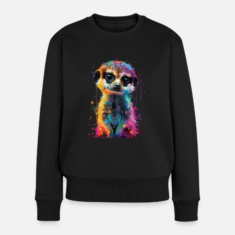 Erdmännchen - Frauen Premium Bio Pullover - Schwarz