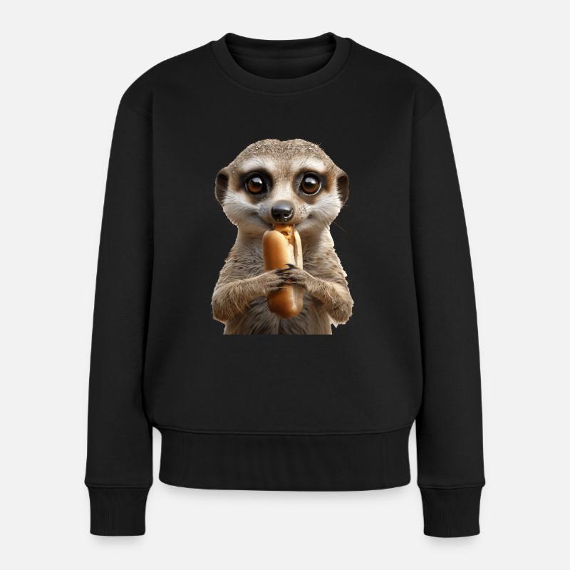 Erdmännchen - Frauen Premium Bio Pullover - Schwarz