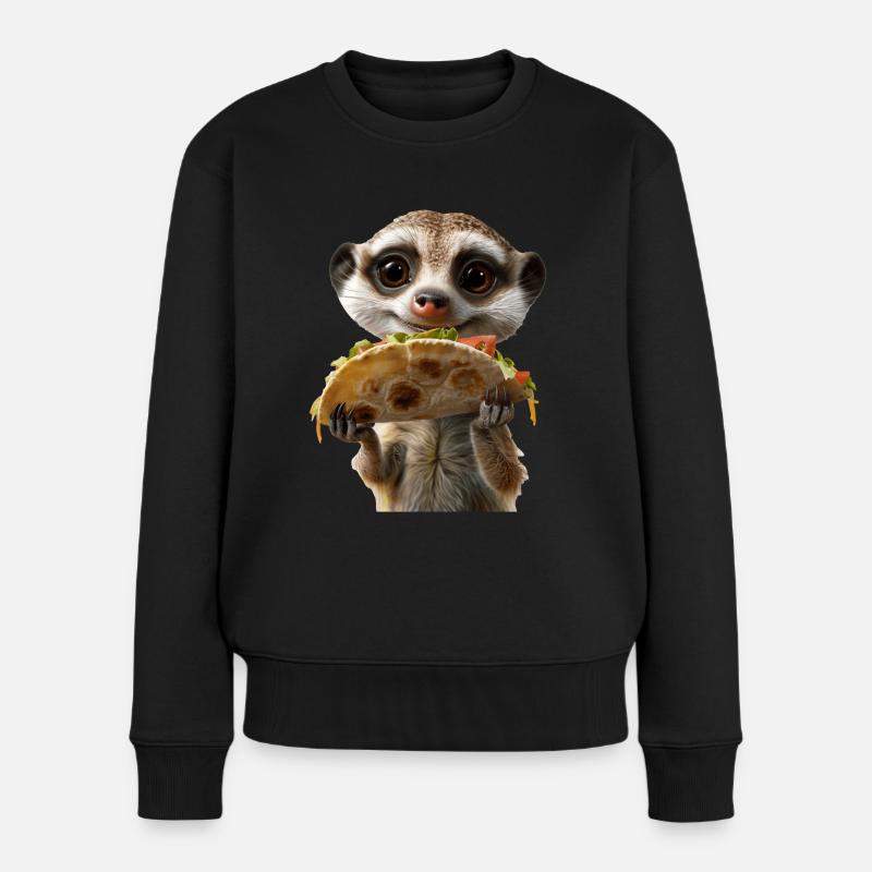 Erdmännchen - Frauen Premium Bio Pullover - Schwarz