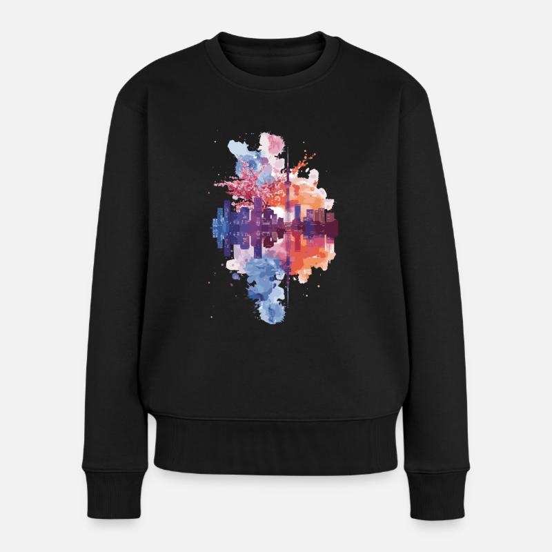 Sakura - Frauen Premium Bio Pullover - Schwarz