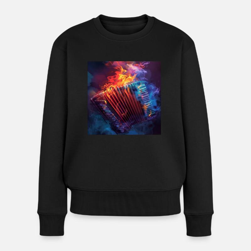 Akkordeon - Frauen Premium Bio Pullover - Schwarz