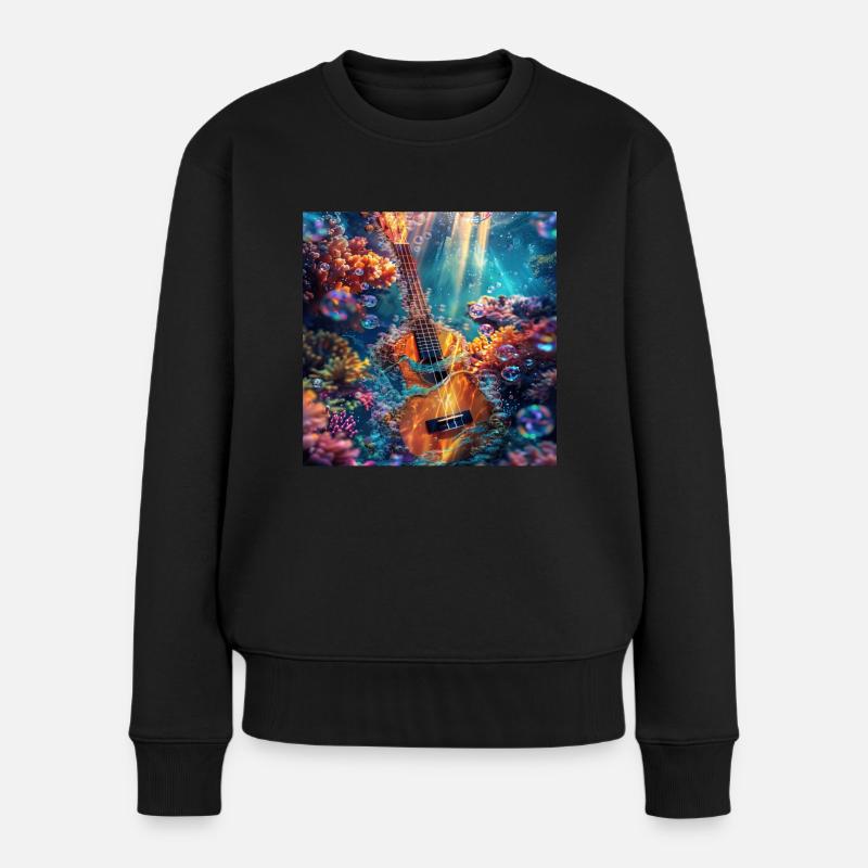 Ukulele - Frauen Premium Bio Pullover - Schwarz