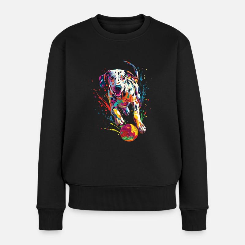 Dalmatiner - Frauen Premium Bio Pullover - Schwarz