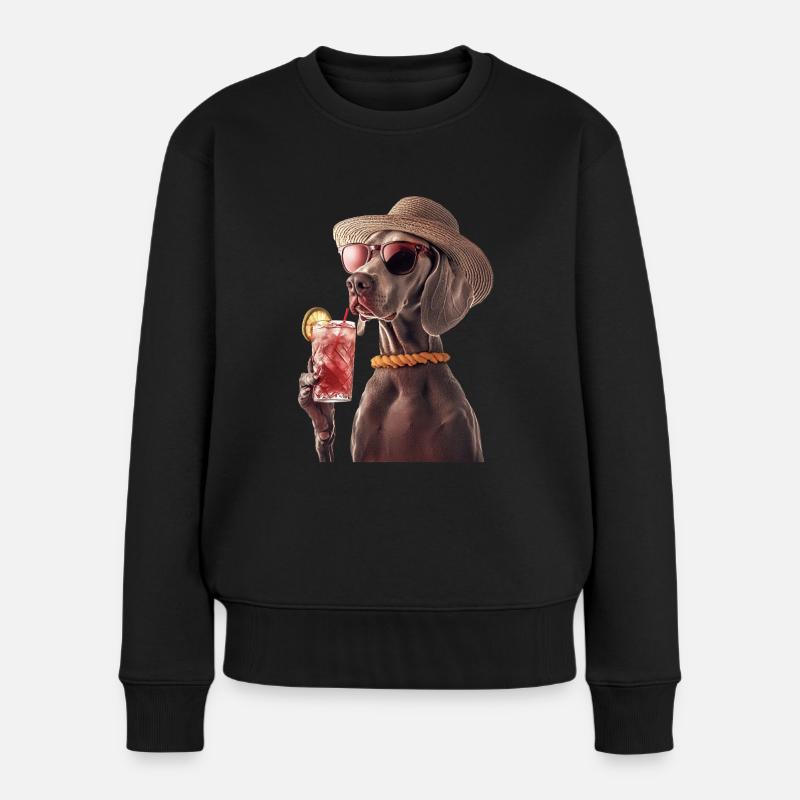 Weimaraner - Frauen Premium Bio Pullover - Schwarz