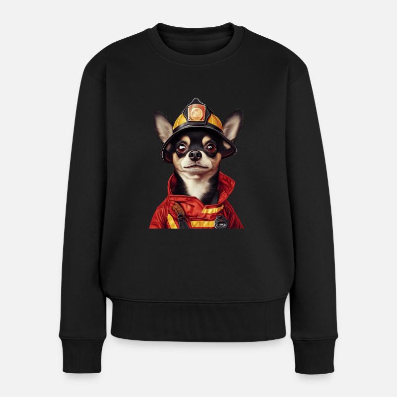 Chihuahua - Frauen Premium Bio Pullover - Schwarz