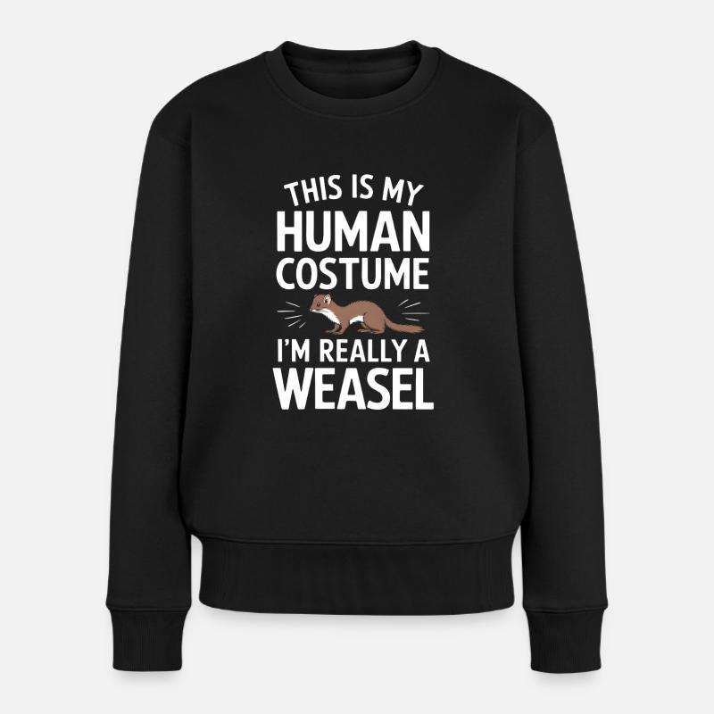 Wiesel - Frauen Premium Bio Pullover - Schwarz