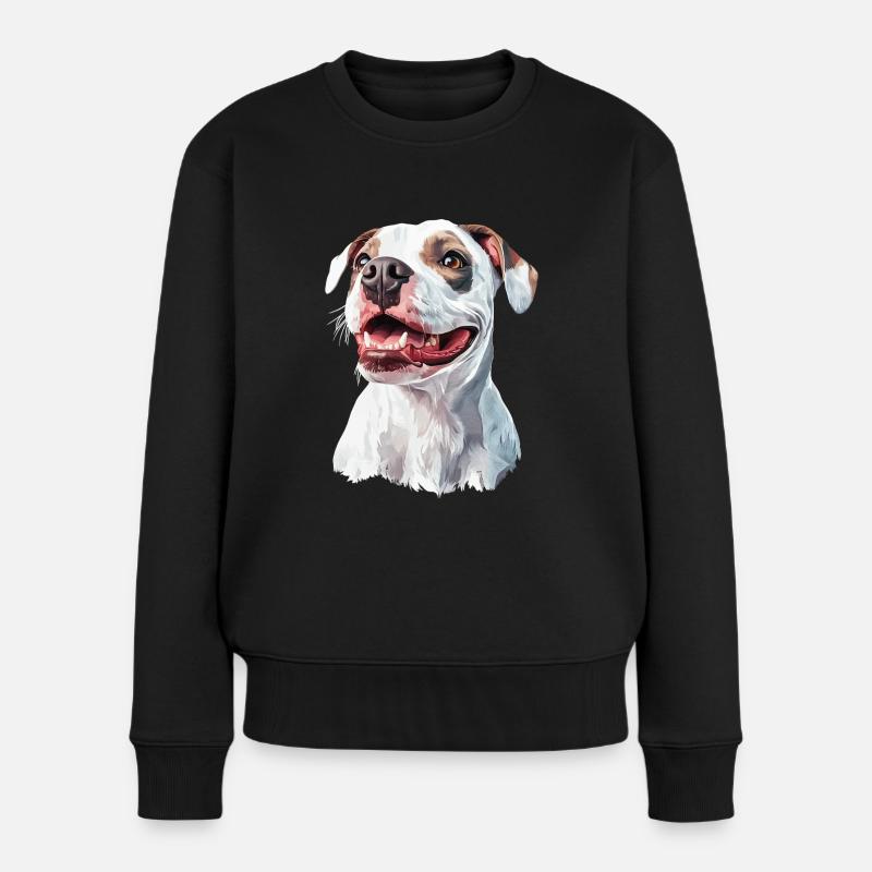 Hund - Frauen Premium Bio Pullover - Schwarz