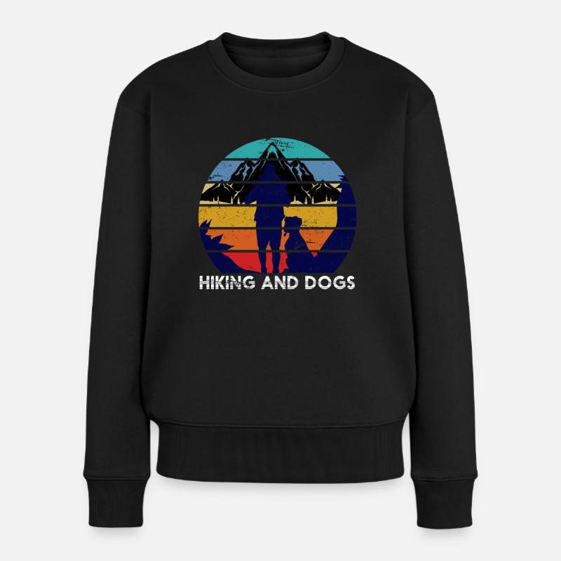 Wanderer Hunde Geschenk Wandern - Frauen Premium Bio Pullover - Schwarz