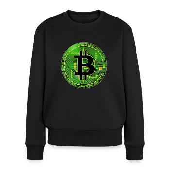Bitcoin - Pull Premium bio Femme - noir - Devant - Julia (174cm)