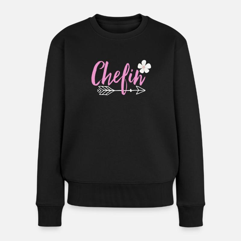 Chefin - Frauen Premium Bio Pullover - Schwarz