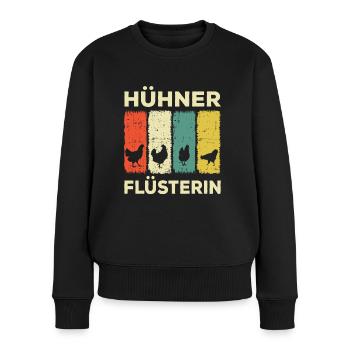 Hühnerflüsterin Huhn Hühnchen Landwirt Hühnerbauer - Frauen Premium Bio Pullover - Schwarz - Vorne - Julia (174cm)