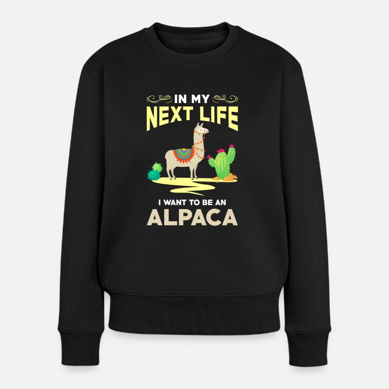 Alpaka - Frauen Premium Bio Pullover - Schwarz