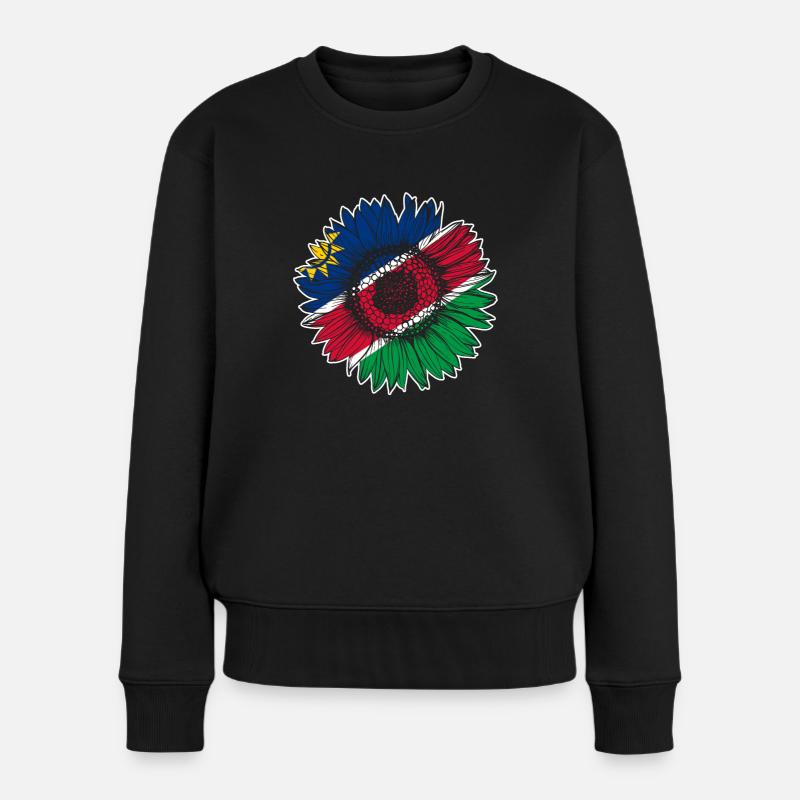 Namibia Flagge Sonnenblume - Frauen Premium Bio Pullover - Schwarz