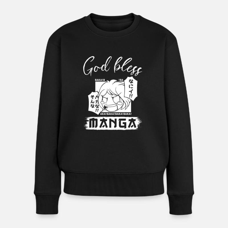 Manga Geschenk - Frauen Premium Bio Pullover - Schwarz