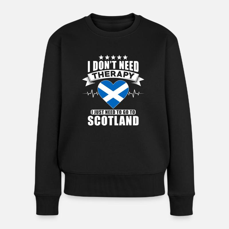 Scotland I do not need Therapy - Frauen Premium Bio Pullover - Schwarz