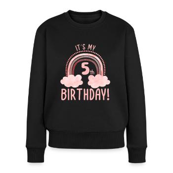 5th Birthday Fifth Birthday Five Years Old - Women's Premium Organic Jumper - black - Front - Julia (174cm)