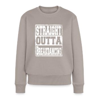 Bowling en disant drôle - Pull Premium bio Femme - taupe - Devant - Julia (174cm)