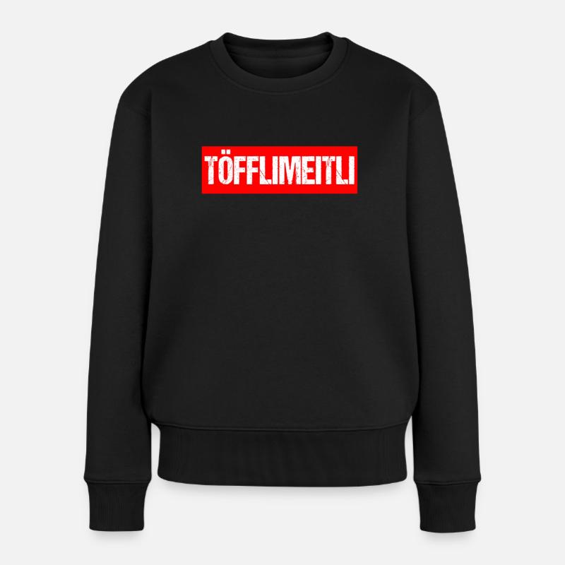 Töfflimeitl - Frauen Premium Bio Pullover - Schwarz