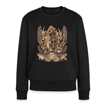 Nature Animal Motif Amphibians Frog Gift Toad - Women's Premium Organic Jumper - black - Front - Julia (174cm)