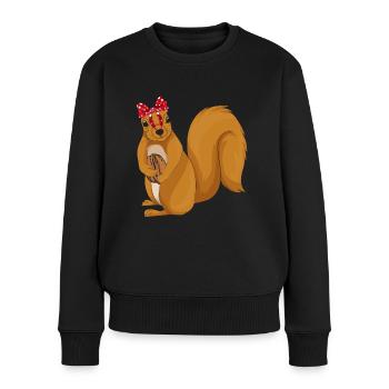 Écureuil - Pull Premium bio Femme - noir - Devant - Julia (174cm)