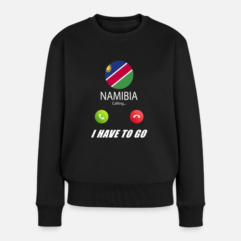 Namibia ruft an Lusiger Flaggen Spruch - Frauen Premium Bio Pullover - Schwarz