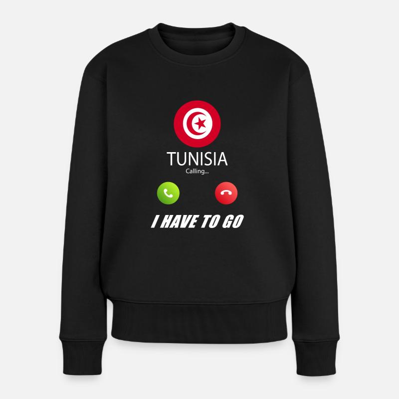Tunesien ruft an Lusiger Flaggen Spruch - Frauen Premium Bio Pullover - Schwarz