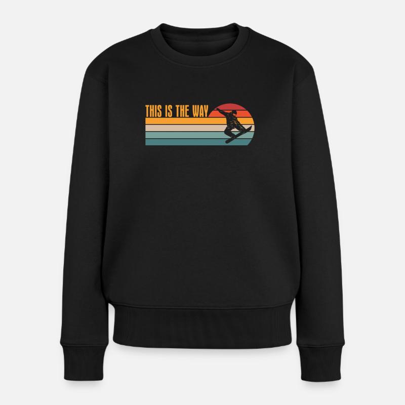 So Geht Retro-snowboarder Für Snowboarder - Frauen Premium Bio Pullover - Schwarz