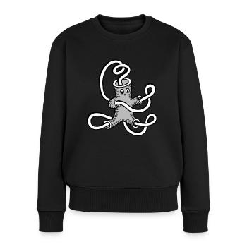 Rohre - Frauen Premium Bio Pullover - Schwarz - Vorne - Julia (174cm)
