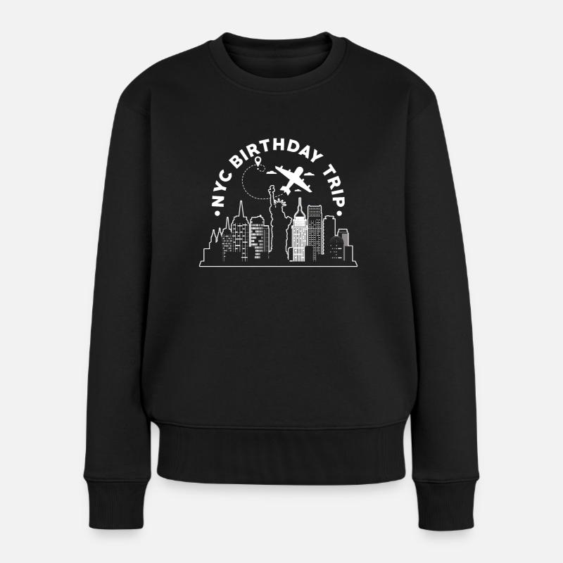 New York Geburtstagsreise Nyc - Frauen Premium Bio Pullover - Schwarz