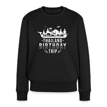 Thailand Geburtstagsreise Thailand - Frauen Premium Bio Pullover - Schwarz - Vorne - Julia (174cm)